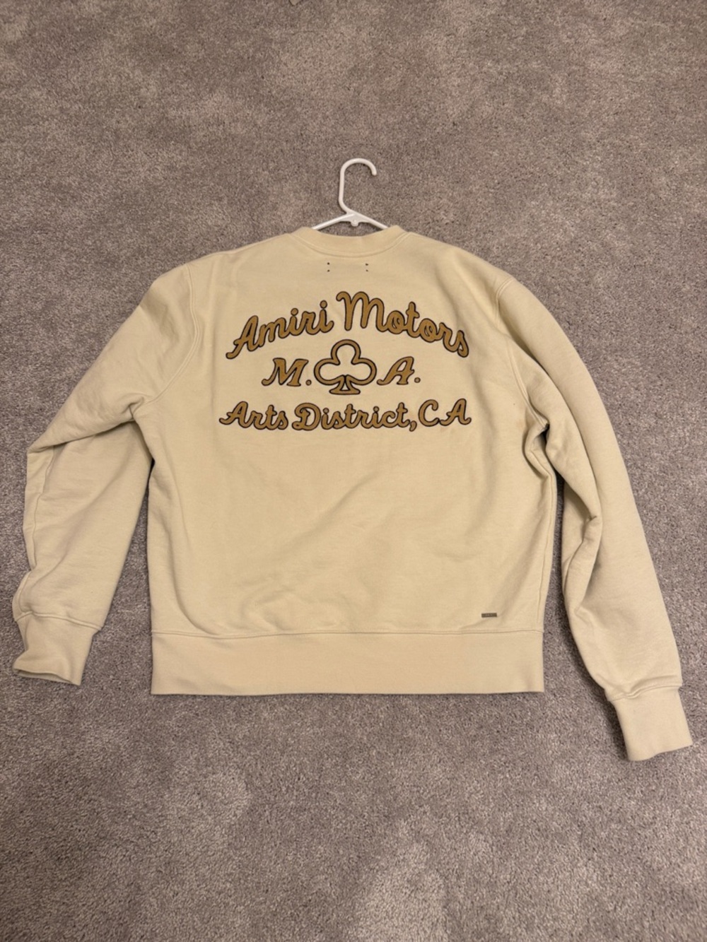 Amiri Cream Crewneck Sweatshirt with Amiri Motors Embroidery - Picture 5 of 15